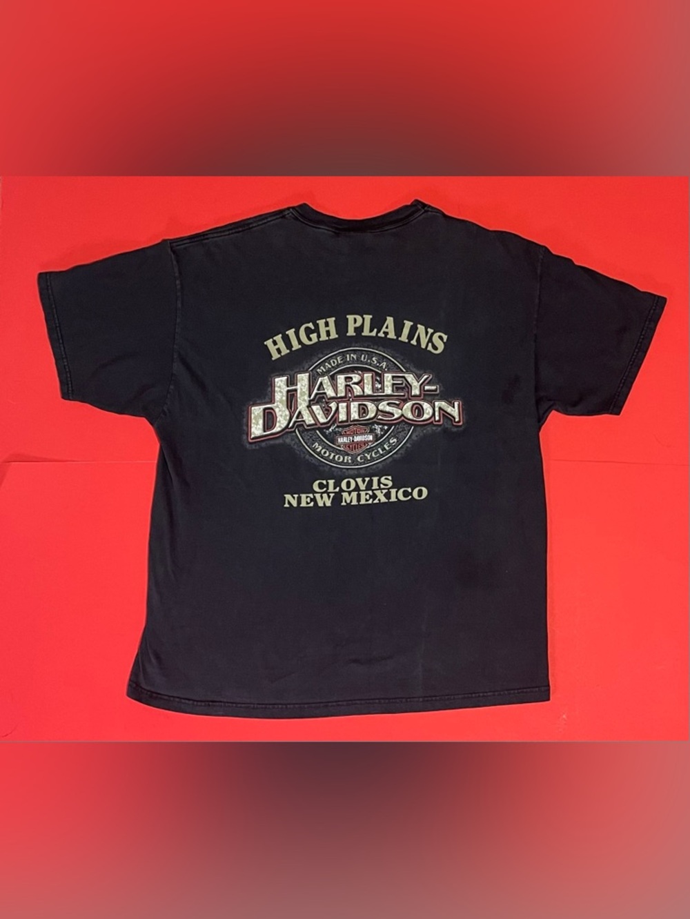 Harley-Davidson Black Tee with Orange & White Shield Logo
